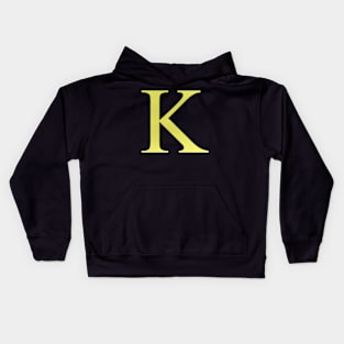 The Letter K in Shadowed Gold Kids Hoodie